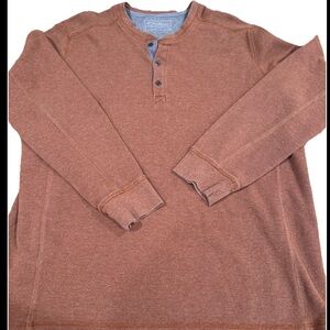 Henley hiking Eddie Bauer Men T XL Thermal Shirt Waffle Long Sleeve Outdoor Tall
